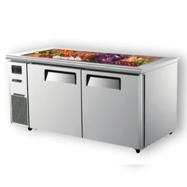 KSR12-2: Bàn mát salad 2 cánh inox 1m2 Turbo Air 