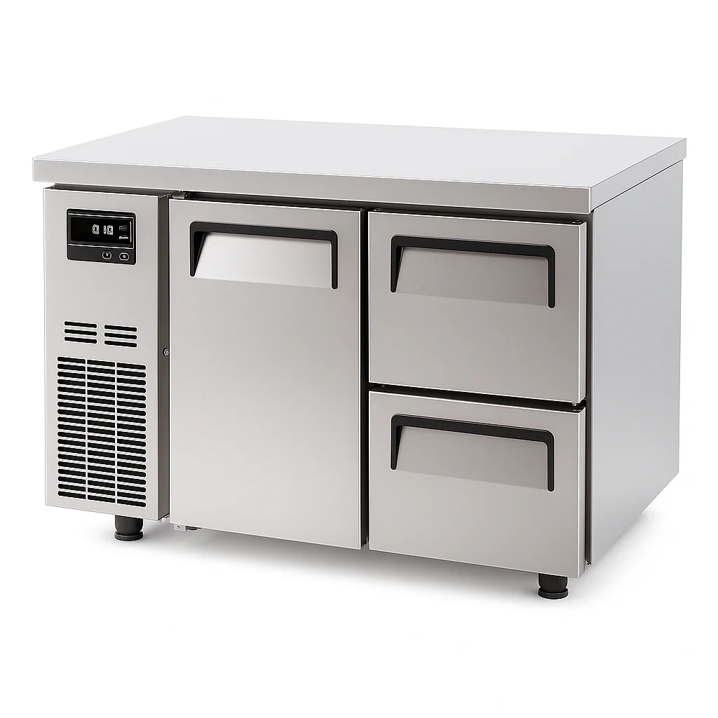 KUF12-2D-2: Bàn đông 1 cửa 2 ngăn kéo 1,2m Turbo Air  